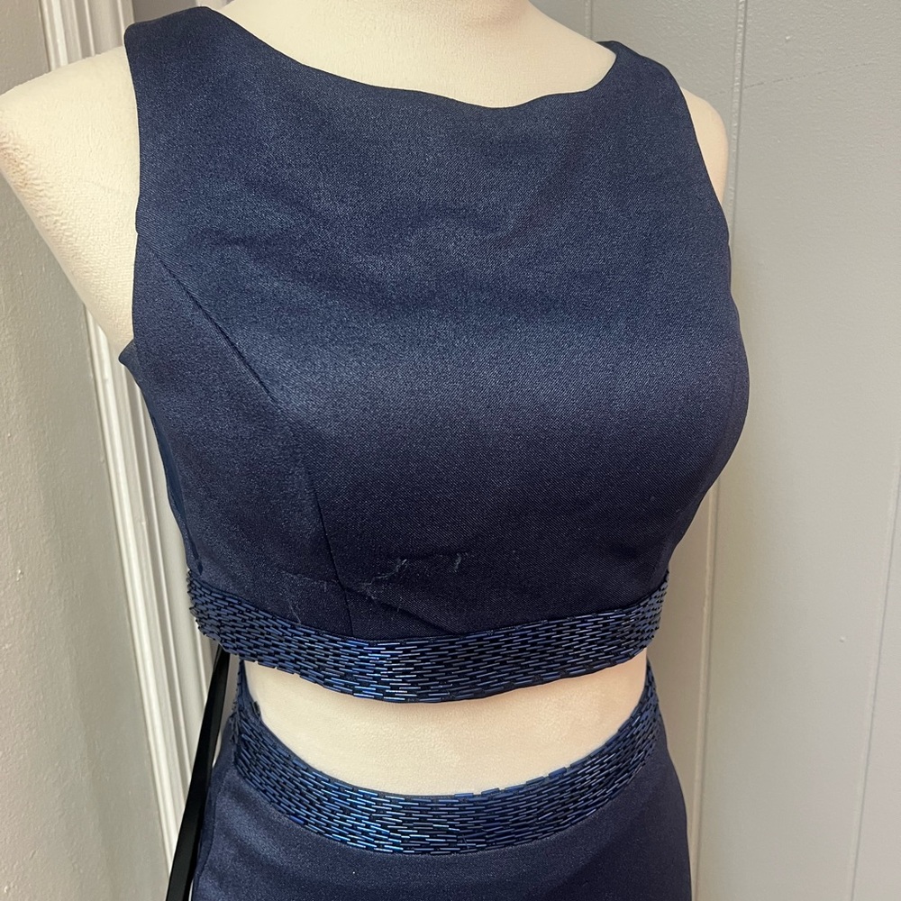 Lucci Lu Navy Blue Prom Dress - Picture 4 of 8